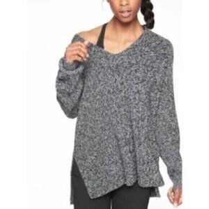 Athleta Gray V-Neck Sweater